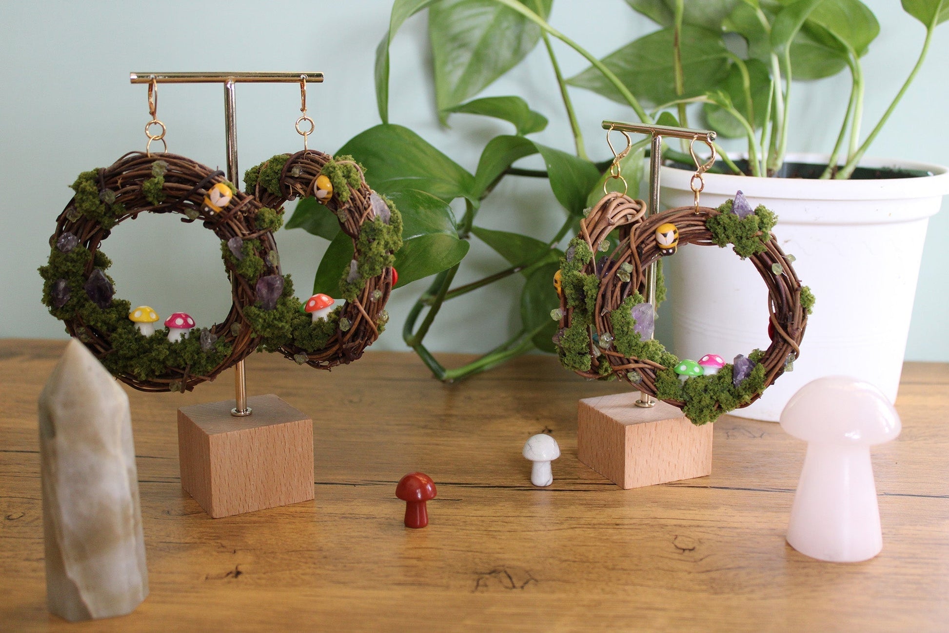 Fairy Wreath Earrings - Enchanted Forest Designs - product_type#
