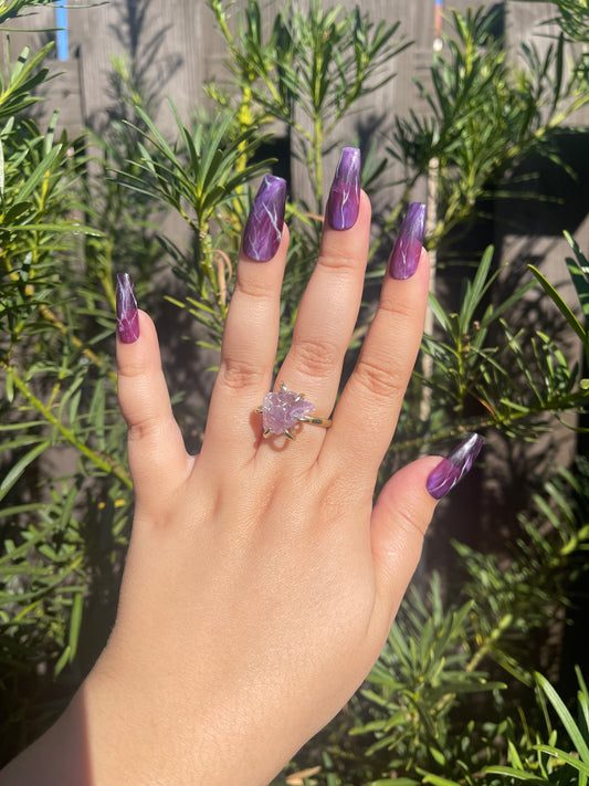 Amethyst Press on Nails - Enchanted Forest Designs - fake nails